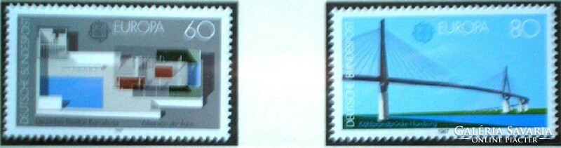 N1321-2 / Germany 1987 europa : modern buildings stamp set postal clean