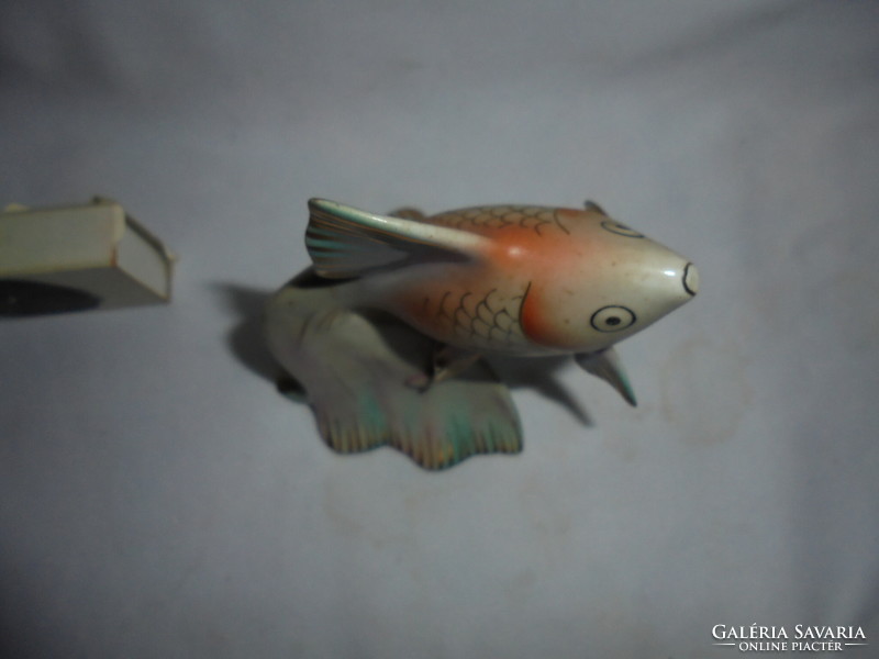 Old Hóllóháza porcelain goldfish figure, nipp