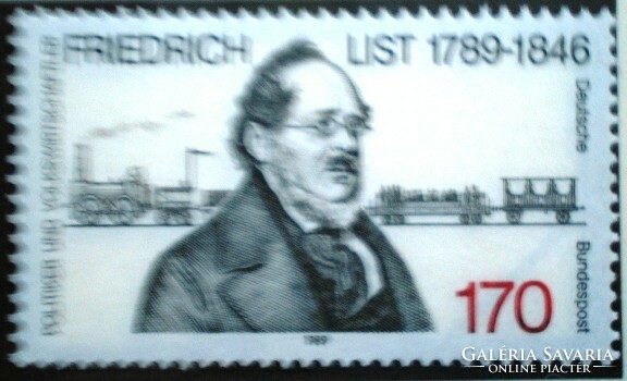 N1429 / Germany 1989 friedrich list political stamp postman