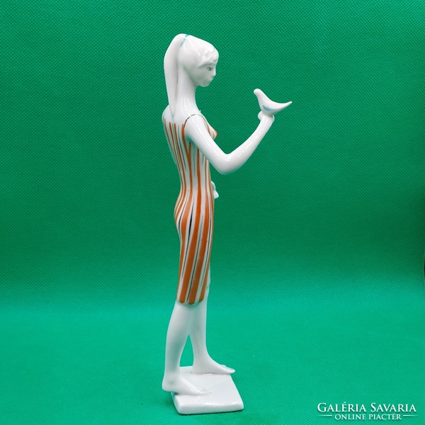 Quarries (drasche) by Éva Szonntagh figurine of a girl with a bird