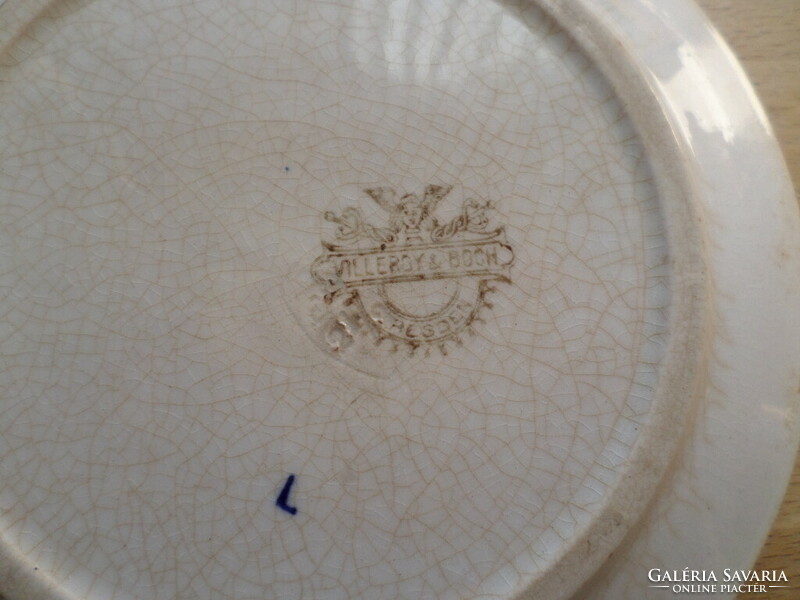 Antique villeroy & boch onion pattern earthenware coaster 15.5 Cm