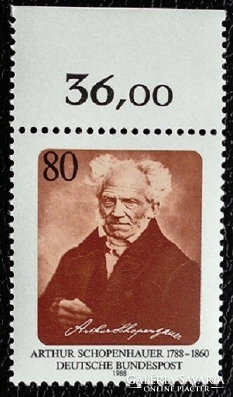 N1357sz / Németország 1988 Arthur Schopenhauer filozófus bélyeg postatiszta ívszéli összegzőszámos