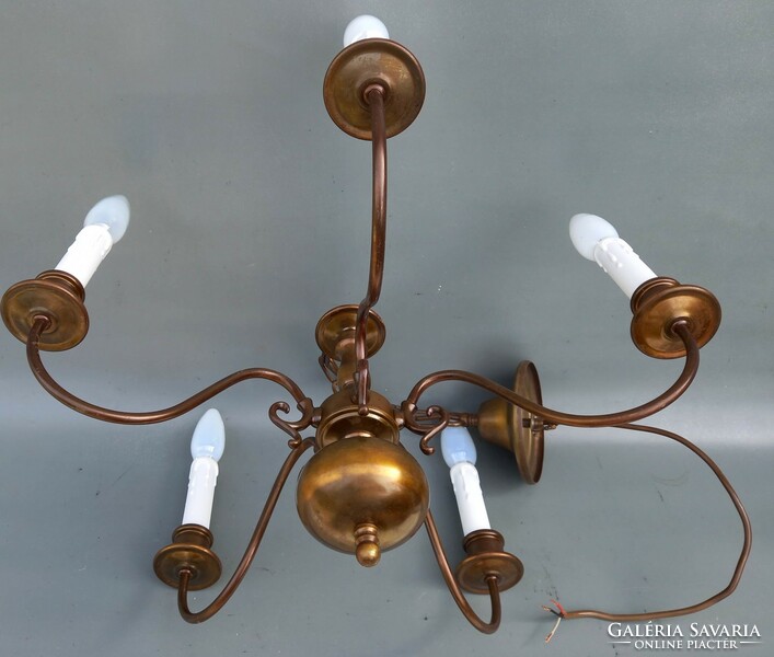Flemish copper chandelier with 5 arms e