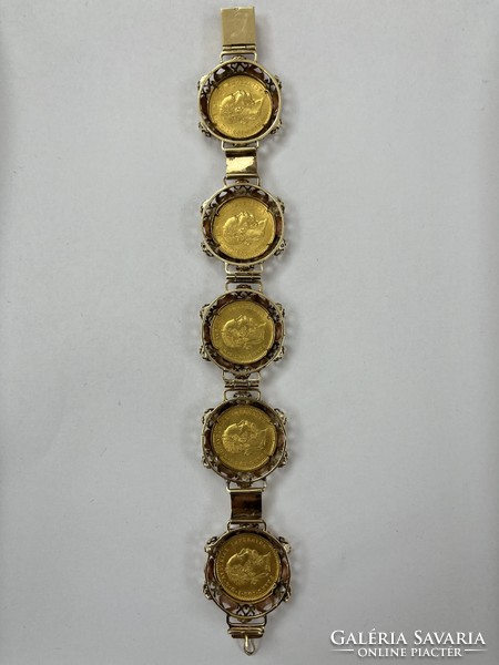 Gold bracelet, József Ferenc 1 ducat 1915