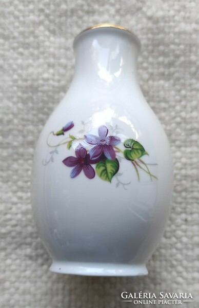 Small showy Hólloháza porcelain vase with the Weiss Manfréd logo