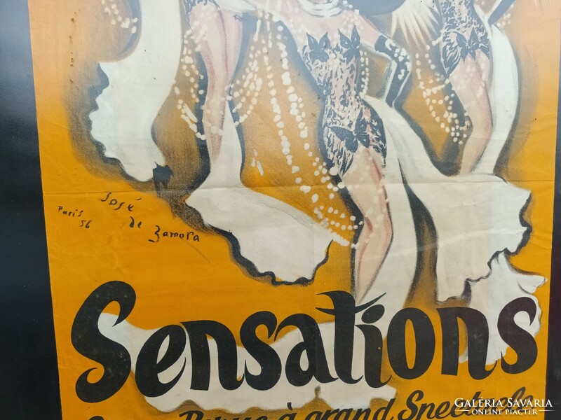 1965 -ös Francia Cirkuszi Varieté Kaszinó Plakát Poszter
