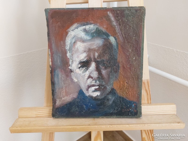 Portrait painting with Bényi signature (self-portrait?) 27X30 cm