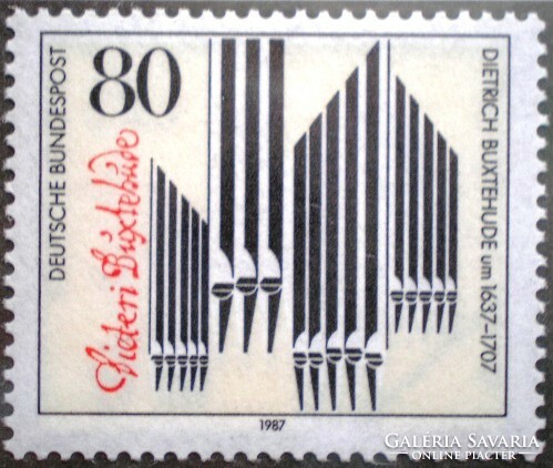 N1323 / Németország 1987 Dietrich Buxtehude zeneszerző és orgonaművész bélyeg postatiszta