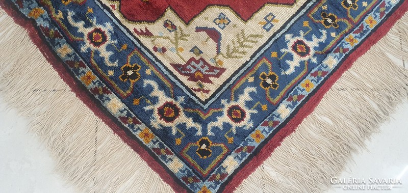 3266 Transylvanian bamboo silk handmade Persian carpet, tablecloth 130x130cm free courier