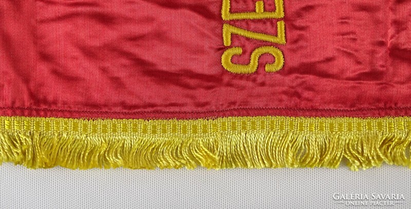 1Q023 Szeged cloth spinning factory socialist silk flag 1972 68 x 50 cm