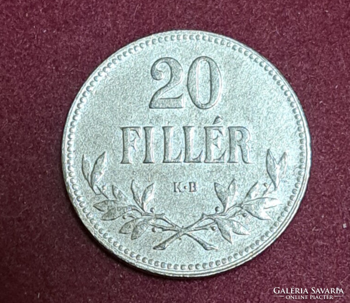 1918. 20 Filér Hungarian royal bill (1661)