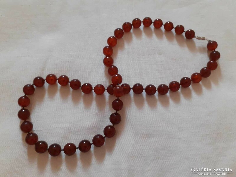 Brown (amber imitation) plastic necklace