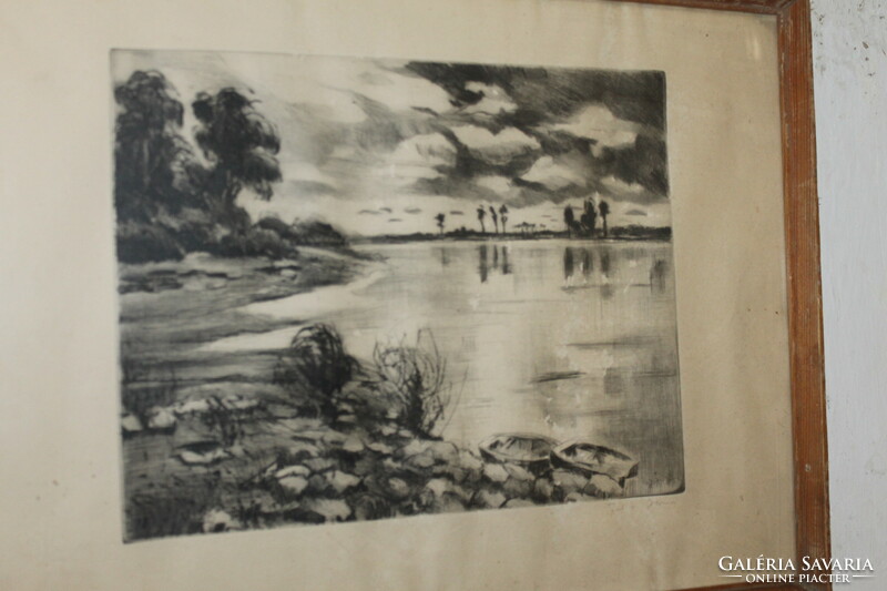 Balaton signed etching 748