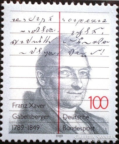 N1423 / Németország 1989 Franz Xaver Gabelsberger gyorsíró bélyeg postatiszta