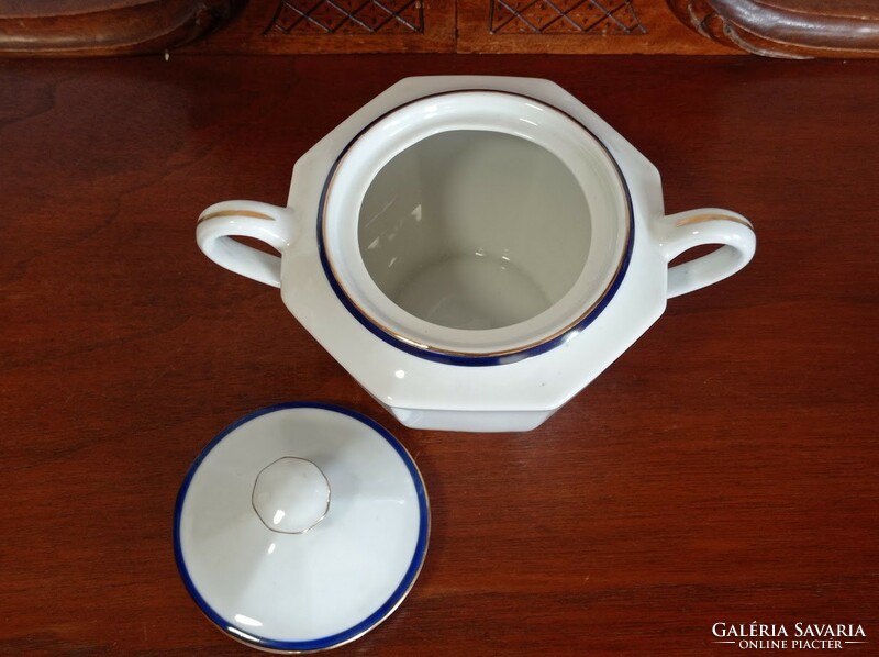 Art deco drasche/Kőbanya gilded porcelain sugar bowl