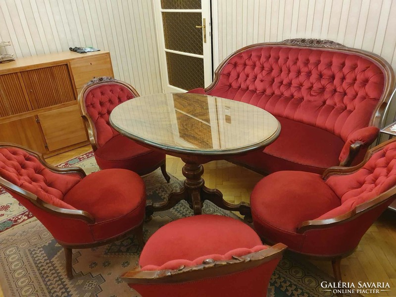 Set - sofa with four armchairs and a table