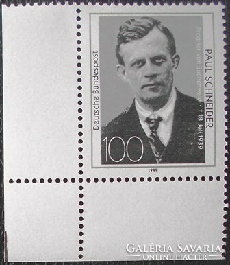 N1431s / Germany 1989 paul schneider priest stamp postal clean arc corner