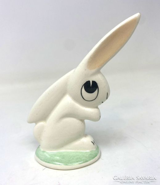 Very cute, rare, flat-bodied porcelain Easter bunny, rabbit