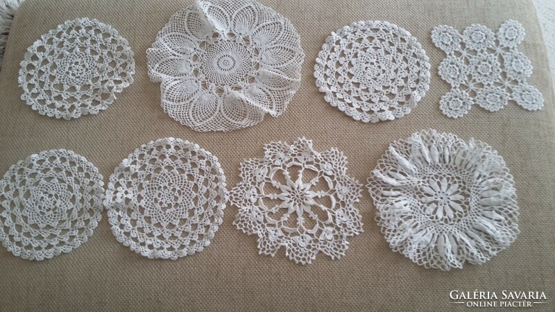 Old crochet, needlework, 8 pieces together