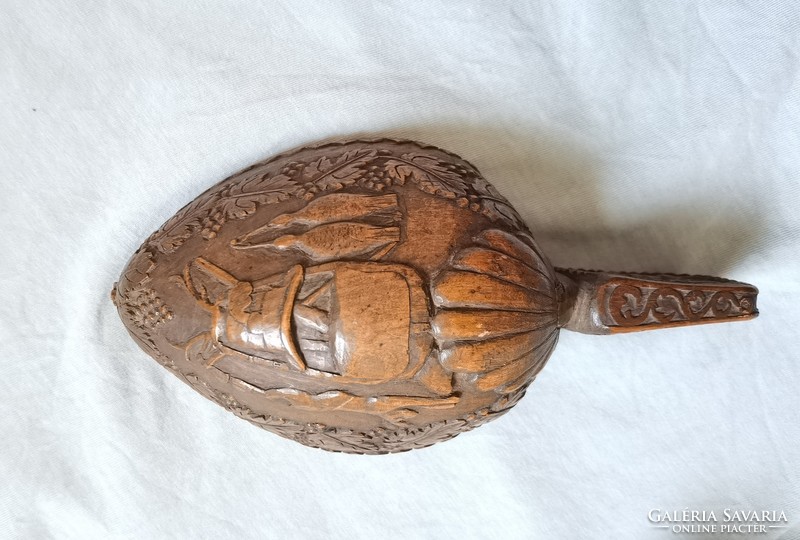 Antique Austrian or German wood carving for drinking cups