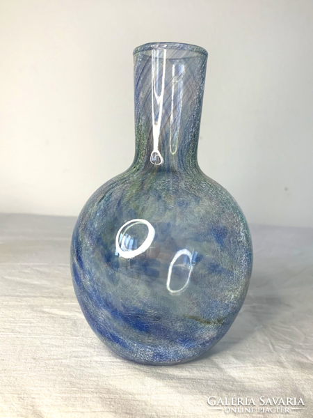 Karcagi fátyol üveg váza színátmenetes kék
