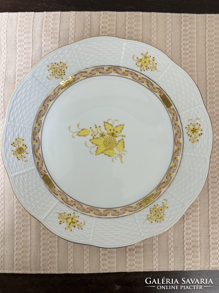 Rare!!! Herend yellow plate with appony pattern.
