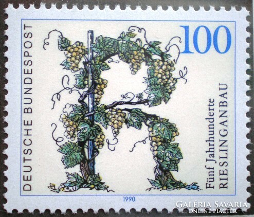 N1446 / Németország 1990  2000 éves a rizlingtermesztés bélyeg postatiszta