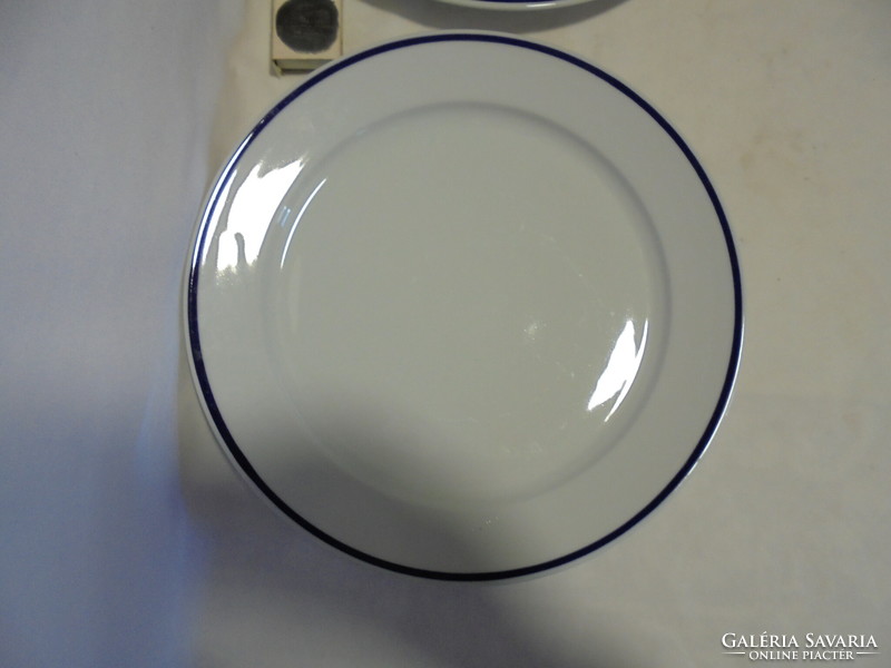 Two large plain porcelain plates, serving plate - together