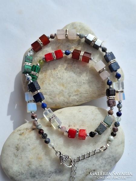 Colorful mineral necklace