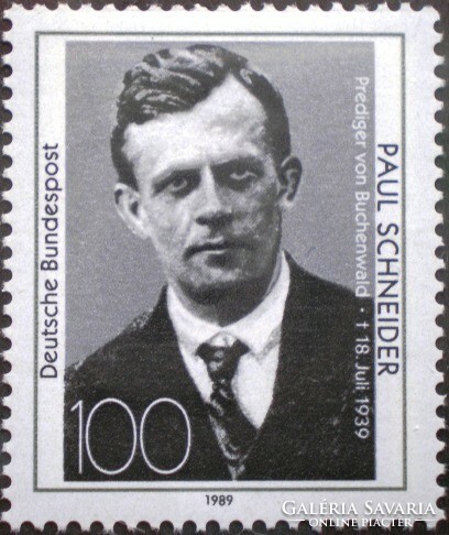 N1431 / Németország 1989 Paul Schneider pap bélyeg postatiszta