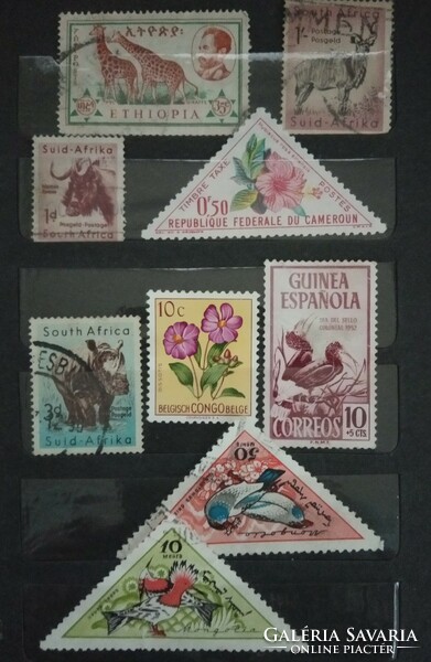 Old stamp stamps Africa Mongolia 9 pcs together