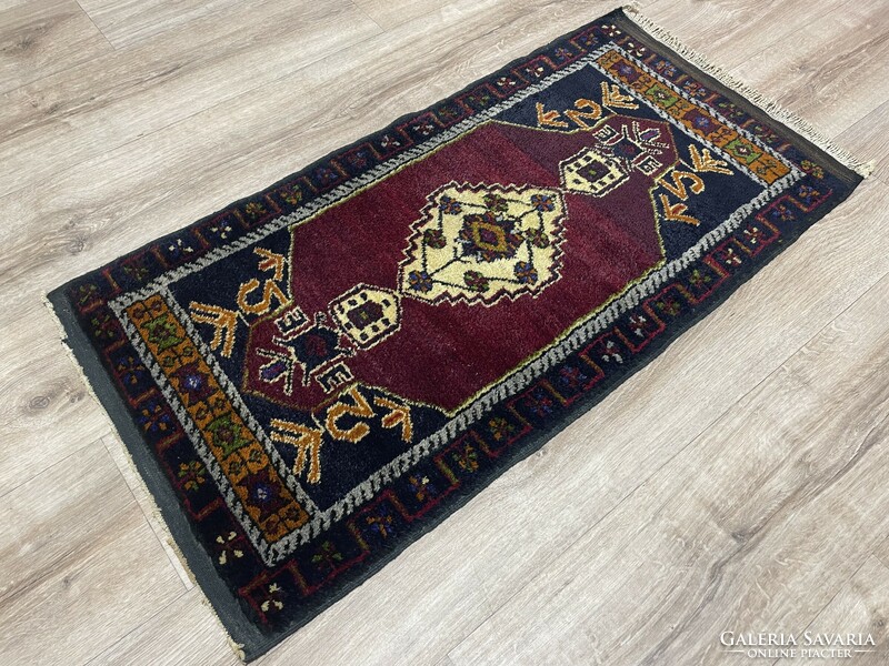 Nigde kars - Turkish hand-knotted woolen Persian rug, 51 x 106 cm