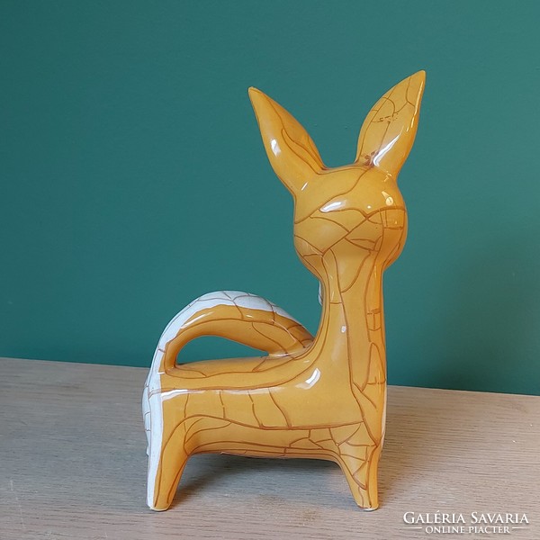 Rare collector's kumpost éva applied arts ceramic fox figure