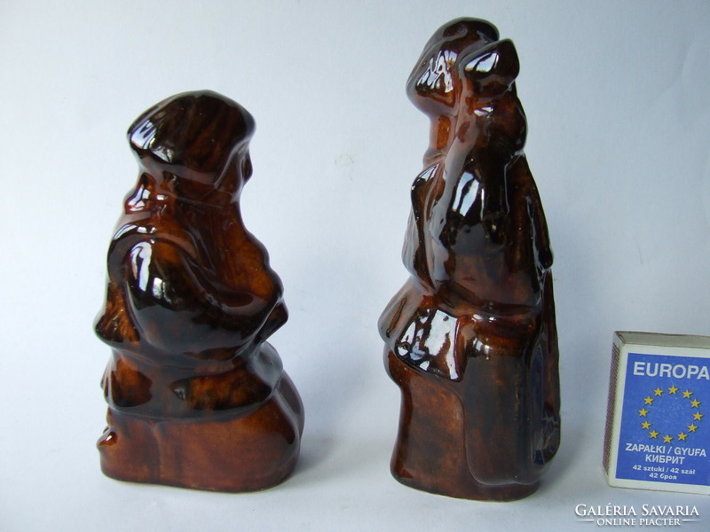 Rare, old, interesting retro ceramic figurines-musician, musician figural pottery