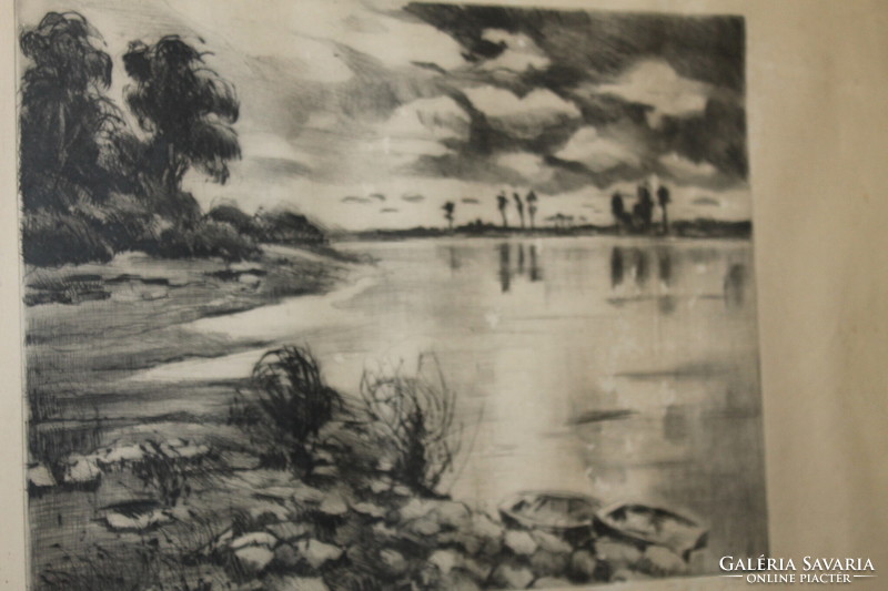 Balaton signed etching 748