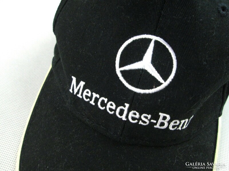 Original beige brimmed black mercedes-benz baseball cap with daimler ag logo