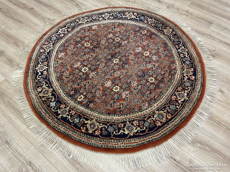 Herati - Round Indian hand-knotted woolen Persian rug, 173 x 173 cm