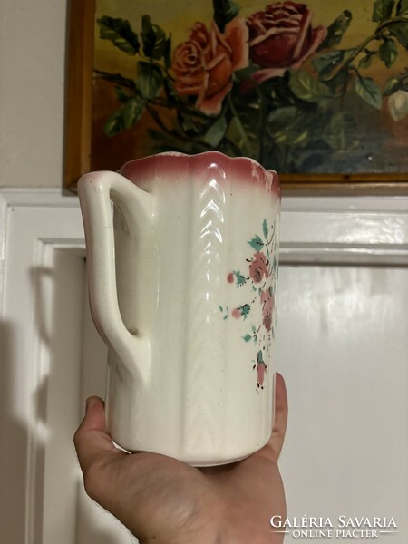 Granite flower pattern floral jug, nostalgia piece, rustic decoration