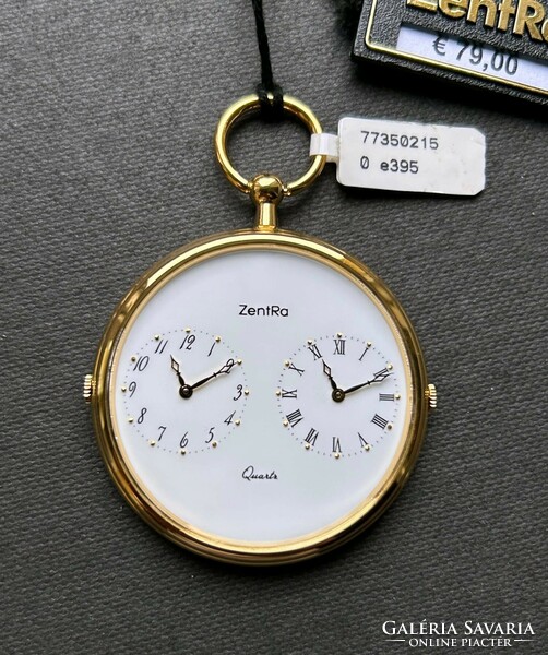 Zentra dual time pocket watch (quartz)