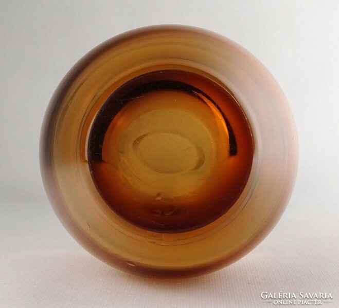 1Q924 jan beranek amber green blown art glass vase 27 cm