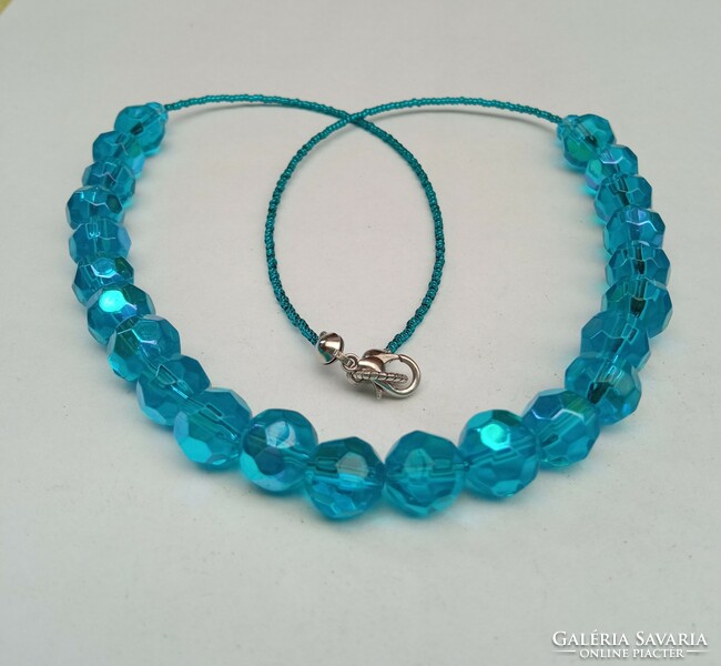 Fashion necklace - turquoise pearls