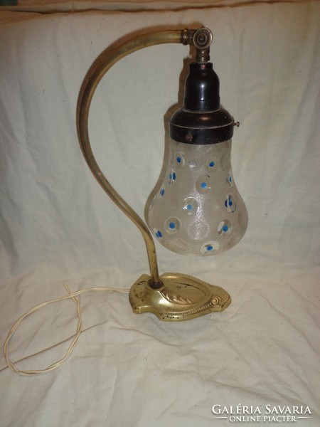 Antik réz asztali elektromos lámpa