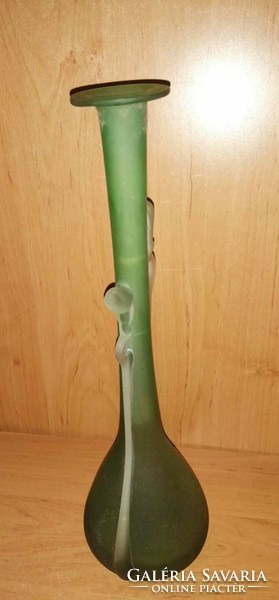 Muranói zöld üveg váza  - 35 cm (z)