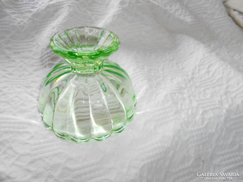 Uranium-green goblet-shaped glass cup