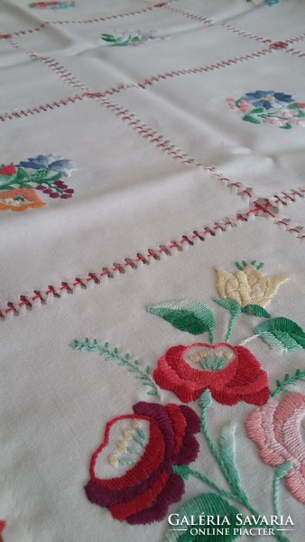 Old embroidered tablecloth, small tablecloth 90x90 cm