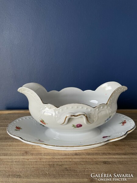 Zsolnay pearl small flower sauce dish
