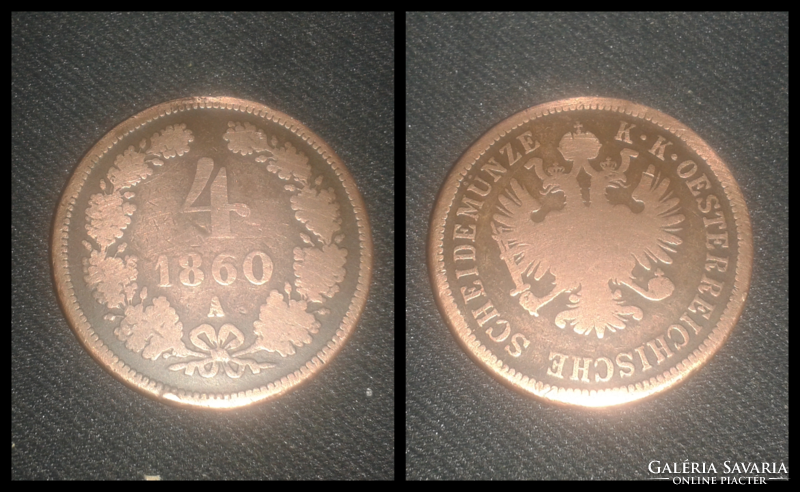 Ausztria 4 Krajcár, 1860 A