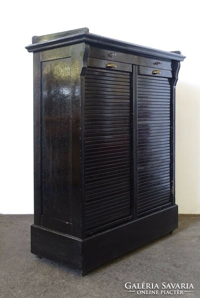 0X910 antique black cosmos filing cabinet with shutters