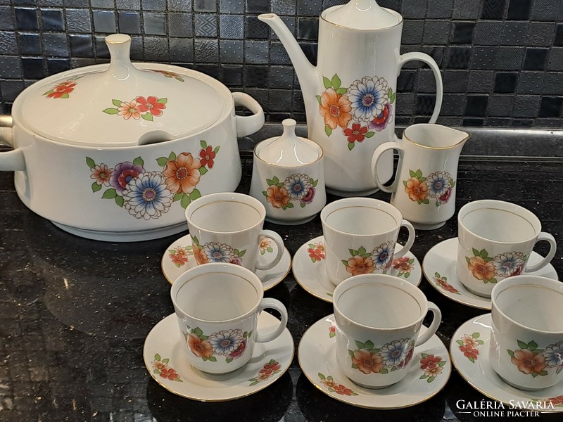 Alföldi porcelain coffee set and soup bowl