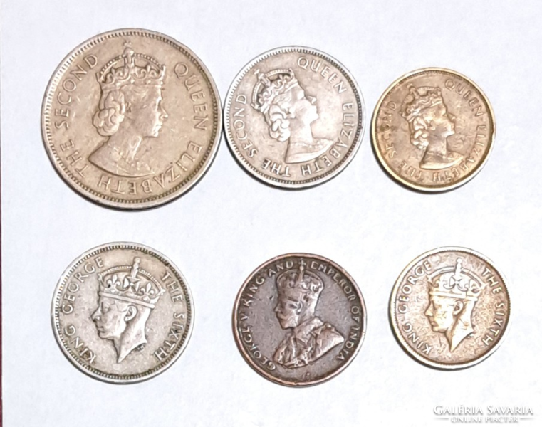 1912-1965 Hong Kong 6 coins (t-26)